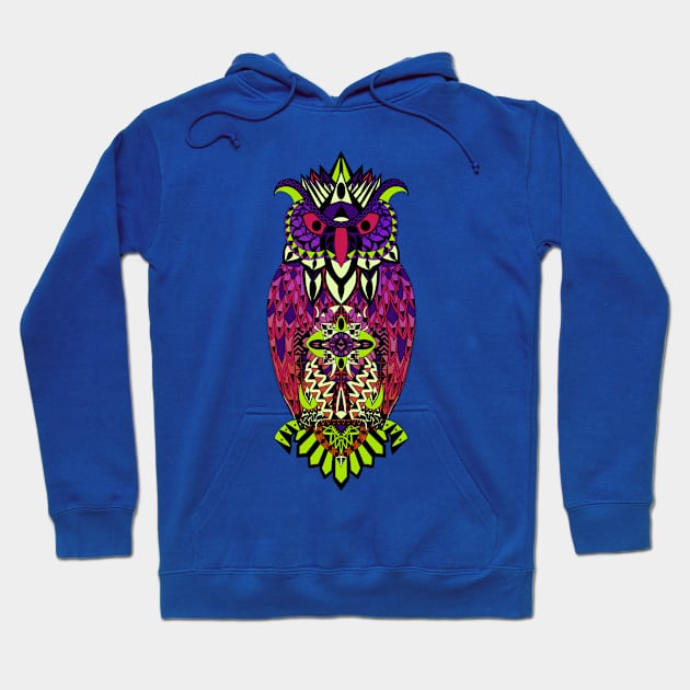 magical owl in boho style pattern ecopop Hoodie by jorge_lebeau